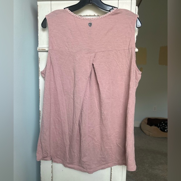 KÜHL Sleeveless Cotton Blend Tank Top Dusty Rose Mauve Pink Embroidered | Sz XL - Picture 5 of 8